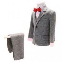 SKCST014 custom children's suit style flower dress flower shirt performance clothing interview festive activities five-piece children's suit factory side view